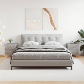 vidaXL Vidaxl - Mesitas Noche 2 Uds Madera Ingenier&iacute;a Gris Sonoma 40x35x47,5 Cm