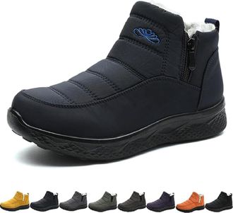 Generic Dritnow Womens Insulated Snow Boots, 2025 Comfortable Warm Plush Lined Waterproof Non-slip Winter Shoes for Women (Blue, UK, Adult, Women, 10.5, Numer