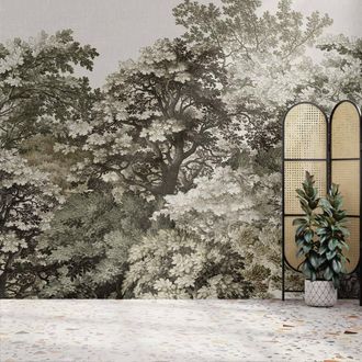 Superfresco Easy Forest Canopy Natural Print To Order 3m x 2.8m Mural in Beige
