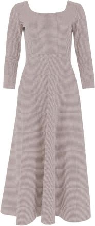 Rosie Assoulin Jackie Oh midi-jurk met pied-de-poule print - Rood