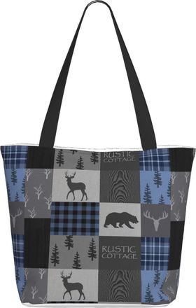 AOOEDM Rustic Cottage Bear Deer Farmhouse Ladies Shopping Bag 13x11x7in.The Perfect ValentineS Day Gift.It Is The Best ValentineS Day Gift For Mom, Daughter,
