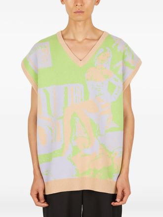 Ninamounah intarsia-knit vest - Green