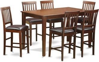 East West Furniture 7 Pc Counter height Table set- counter height Table and 6 counter height stool