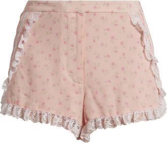 LoveShackFancy Adna Floral Print Lace Shorts in Calico Peach at Nordstrom, Size 12
