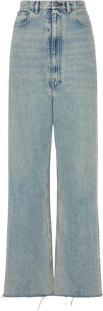 Maison Margiela Wijde Pijpen Jeans - Dames - Flared Jeans - Blauw - W26 - Katoen - Jeans