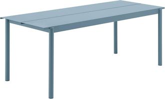 MUUTO Linear Steel Outdoor Gartentisch, 75 x 200 cm, hellblau