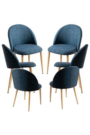 Regalos Miguel Packs Sillas Comedor - Pack 6 Sillas Vint Tela - Azul Marino