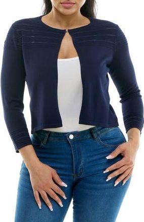 Nina Leonard Sheer Stripe Knit Bolero in Navy at Nordstrom Rack, Size X-Large