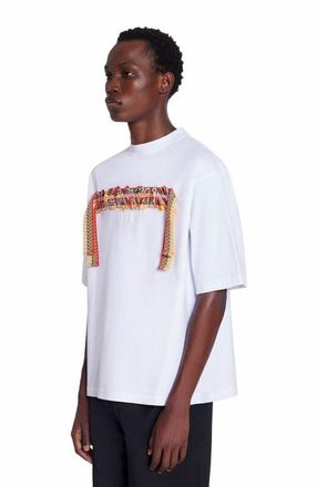 Lanvin CURB LACE LANVIN OVERSIZED T-SHIRT in Optic White at Nordstrom, Size Xx-Large Eu