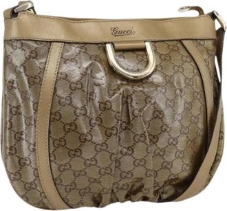 Gucci Pre-owned Vintage GG Canvas Schoudertas - Dames - Vintage Schoudertas - Beige - ONE Size - Leer - Vintage