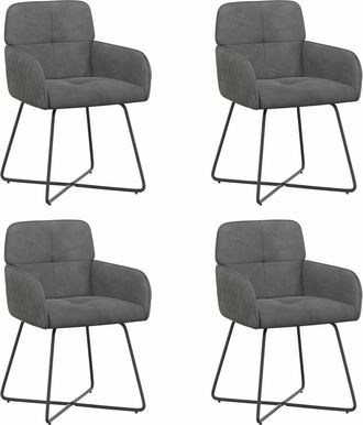 vidaXL Sillas De Comedor 4 Uds. Terciopelo Gris Oscuro Vidaxl