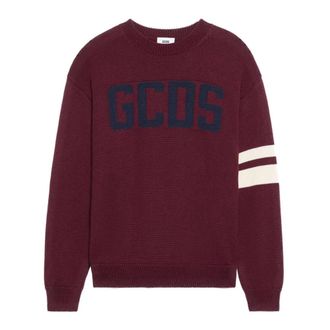 GCDS Logo Regular Jumper - male - GCDS - Round-neck Knitwear - Red - 2XL - Knitwear