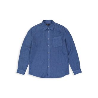 Butcher of Blue Casual Shirts, male, Blue, XL, Blue Long Sleeve Shirt