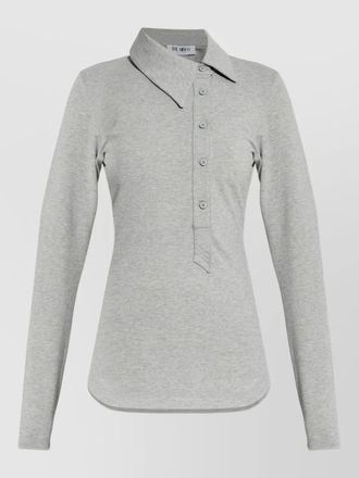 The Attico long sleeve polo shirt with curved hem