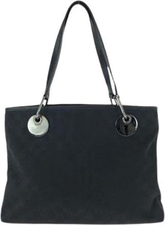 Gucci Pre-owned Tote Bags, female, Black, Size: ONE SIZE Pre-owned Canvas gucci-bags