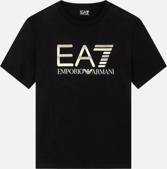 Emporio Armani Mens Graphic Logo Black/Gold T-Shirt - Size: 36
