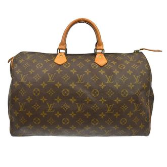 Louis Vuitton Speedy Handbag Monogram Canvas Brown Canvas Handbag (Pre-Owned)