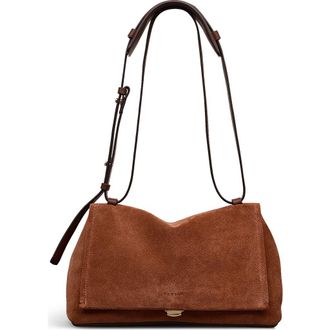 Radley London Mercer Street - Suede Medium Flapover Shoulder Bag in Russet at Nordstrom