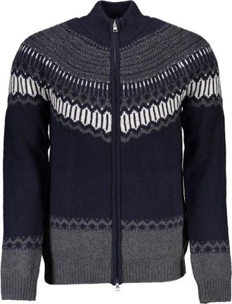 GANT Elegante Blauwe Cardigan met Rits - Heren - Vesten - Blauw - S - Wol - Truien & Vesten