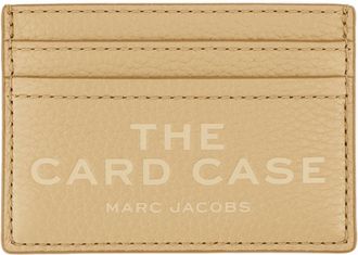 Marc Jacobs Womens Leather Card Holder Case Beige Cowhide Wallet
