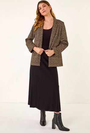 Roman Animal Print Stretch Blazer