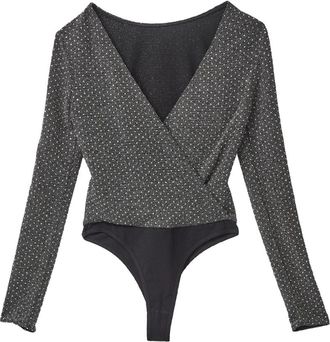 Karl Lagerfeld Jersey Rinesthone Body - Dames - Bodies - Grijs - L - Katoen - Tops