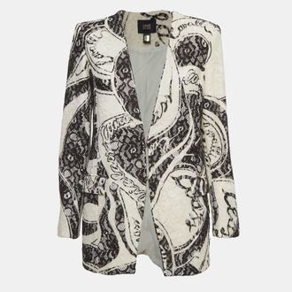 Roberto Cavalli White/black Lace Regular Fit Blazer