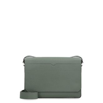 Valextra V-Line Leather Messenger Bag