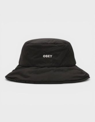 Obey Mens Logo Bucket Hat Black White - Size: O/S