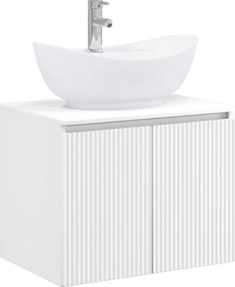 vidaXL Juego De Muebles De Ba&ntilde;o Blanco Madera De Ingenier&iacute;a Vidaxl
