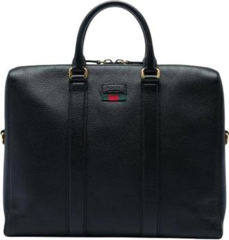 Gucci Pre-owned Business Bag - Heren - Vintage Handtas - Zwart - ONE Size - Leer - Vintage
