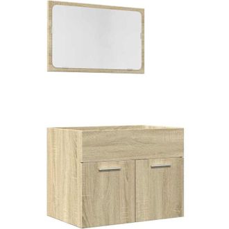 vidaXL Set Mobili da Bagno 2 pz Rovere Sonoma in Legno Multistrato vidaXL