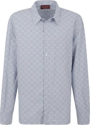 Gucci Hombre, Camisas, Azul, Talla: L