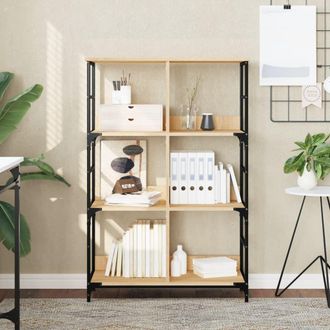 Berkfield Home Bookshelf Sonoma Oak 78.5x33x117.5 cm Engineered Wood in Brown