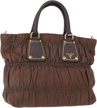 Prada Pre-owned Handbags, female, Brown, Size: ONE SIZE Pre-owned Vintage Leather Handbag