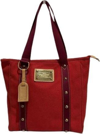 Louis Vuitton Pre-owned Tote Bags, female, Red, Size: ONE SIZE Pre-owned Canvas Tote Bag