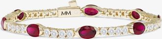 Melinda Maria Womens Maven Tennis Bracelet In Gold Ruby
