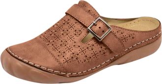 Generic Women Leather Sandals Cut Out Closed Toe Sandals Solid Color Wedge Sandal Fashion Walking Sandal Breathable Outdoor Sports Shoes Comfortable Soft Shoe