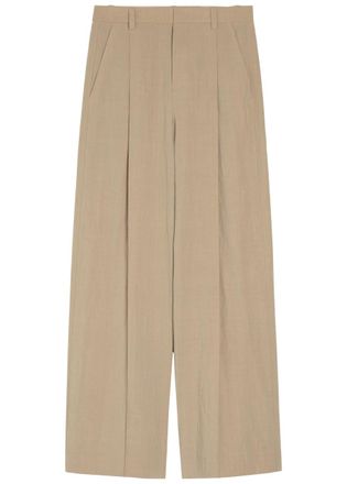 Vince Pleated Wide-leg Woven Trousers - Beige - 0 (UK4 / Xxs)