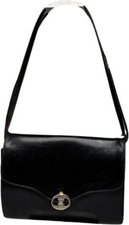Celine Pre-owned Leren Schoudertas - Dames - Vintage Schoudertas - Zwart - ONE Size - Leer - Vintage