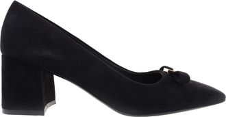 Ferragamo Myra Bow Block Heel Pumps, Size 7 C