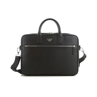 Emporio Armani Laptop Bags & Cases, male, Black, Size: ONE SIZE Black Briefcase with Zip Pocket
