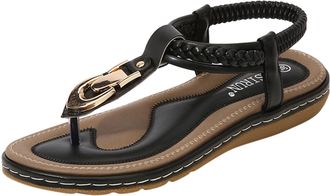 Generic Wedge Sandals Womens Summer Platform T-Strap Peep Toe Roman Flip Flop Bohemian Beach Open Toe Slingback Ladies comfort Wide Fit Walking Shoes (Fashion