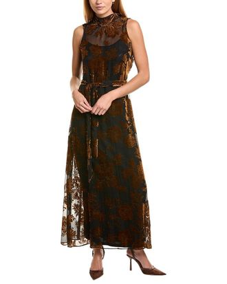Julia Jordan Woven Burnout Velvet Dress