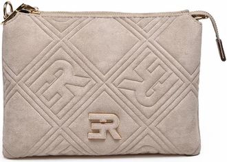 Ermanno Scervino Valentina Suede Effect Shoulder Bag with Quilted Design