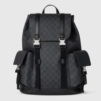Gucci GG Black Large Backpack, Original GG Fabric