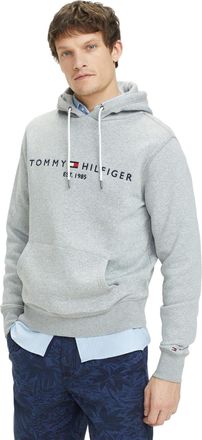 Tommy Hilfiger Herenlogo Hoodie (Wolk Grijs)