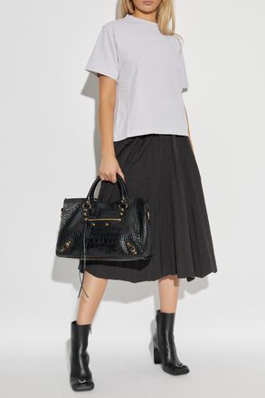 Balenciaga Skirt Made Of Combined Fabrics, Womens, Black