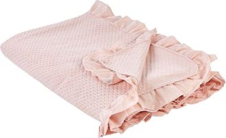 Beliani Beliani - Copriletto con balza decorativo in cotone 220 x 240 cm Rosa Pastello Hatton