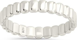 Sterling Forever Sterling Silver Stacey Textured Band Ring